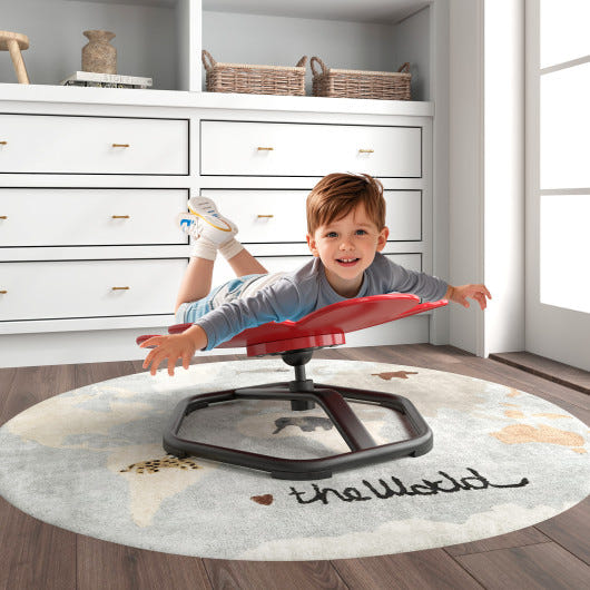 Kids Sensory Swivel Chair Elephant Petal 360° Spinning Chair in Red for playful and comfortable seating.