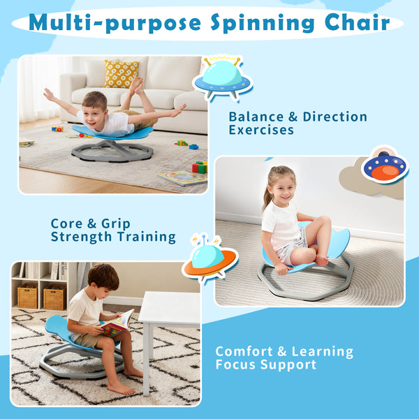 Kids Sensory Swivel Chair Elephant 360Â° Spinning Chair with Non-Slip Metal Base
