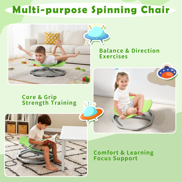 Kids Sensory Swivel Chair Elephant 360Â° Spinning Chair with Non-Slip Metal Base