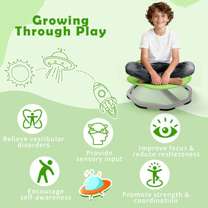 Kids Sensory Swivel Chair Elephant 360Â° Spinning Chair with Non-Slip Metal Base