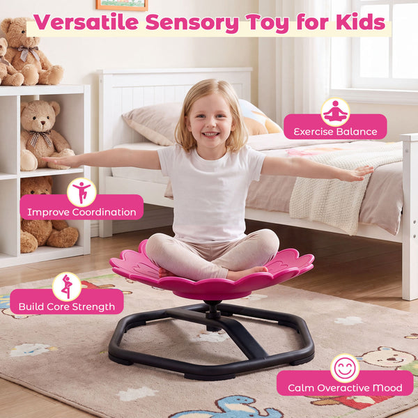 Kids Sensory Swivel Chair with Sunflower Shape 360Â° Spinning Chair for Toddlers