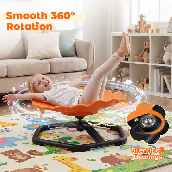 Kids Sensory Swivel Chair with Sunflower Shape 360Â° Spinning Chair for Toddlers