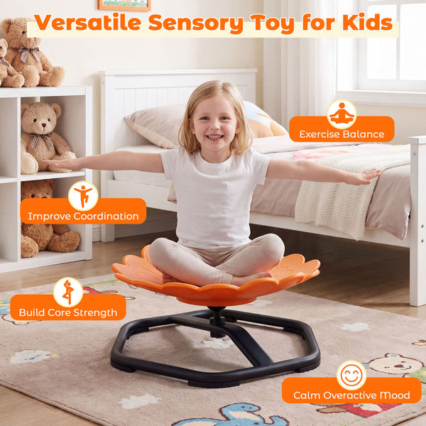 Kids Sensory Swivel Chair with Sunflower Shape 360Â° Spinning Chair for Toddlers