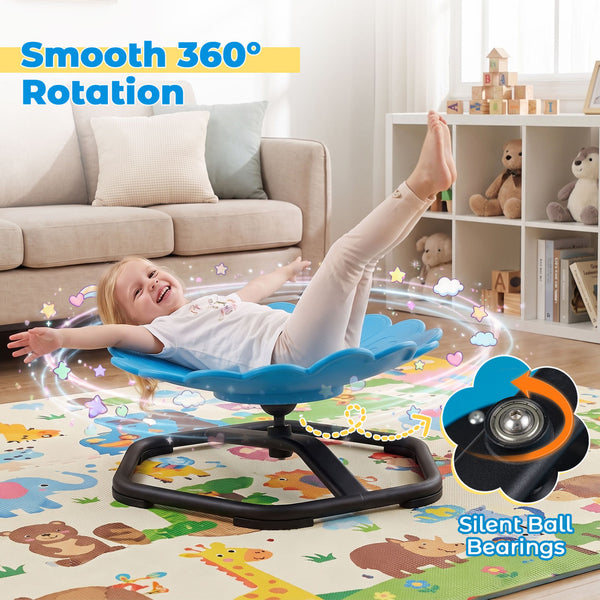 Kids Sensory Swivel Chair with Sunflower Shape 360Â° Spinning Chair for Toddlers