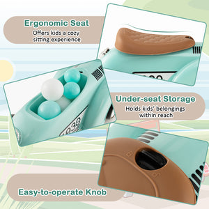Kids Sit to Stand Vehicle with Working Steering Wheel and Under Seat Storage