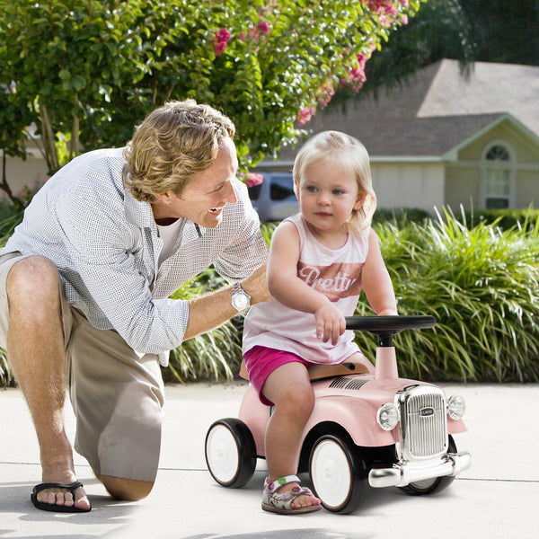 Kids Sit to Stand Vehicle with Working Steering Wheel and Under Seat Storage