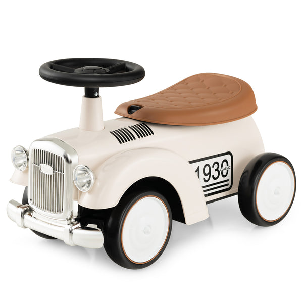 Kids Sit to Stand Vehicle with Working Steering Wheel and Under Seat Storage