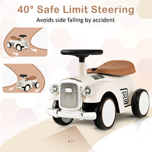 Kids Sit to Stand Vehicle with Working Steering Wheel and Under Seat Storage