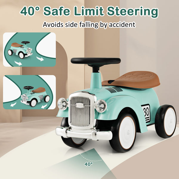 Kids Sit to Stand Vehicle with Working Steering Wheel and Under Seat Storage