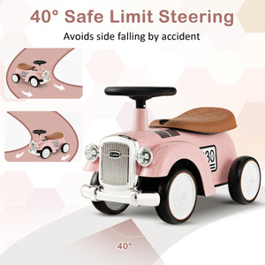 Kids Sit to Stand Vehicle with Working Steering Wheel and Under Seat Storage