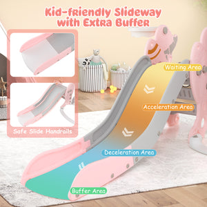 4-in-1 Kids Slide and Swing Set with Basketball Hoop