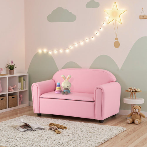 Kids Sofa Armrest Chair with Storage Function - Adjustable Height