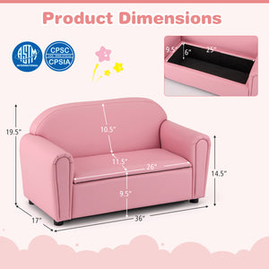 Kids sofa armrest chair with storage, perfect for cozy bedding and sleep areas, shown from angle 13.
