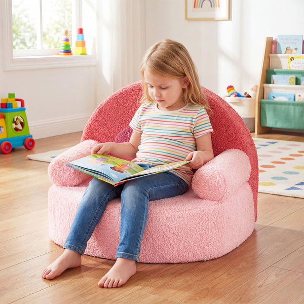 Kids Sofa Toddler Foam Couch with Soft Fleece Fabric Cover
