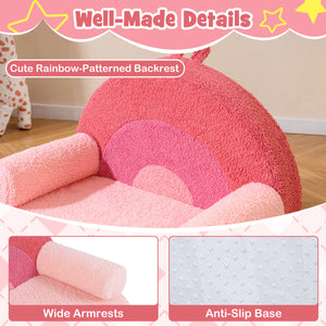 Kids Sofa Toddler Foam Couch with Soft Fleece Fabric Cover