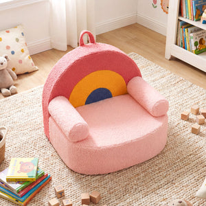 Kids Sofa Toddler Foam Couch with Soft Fleece Fabric Cover
