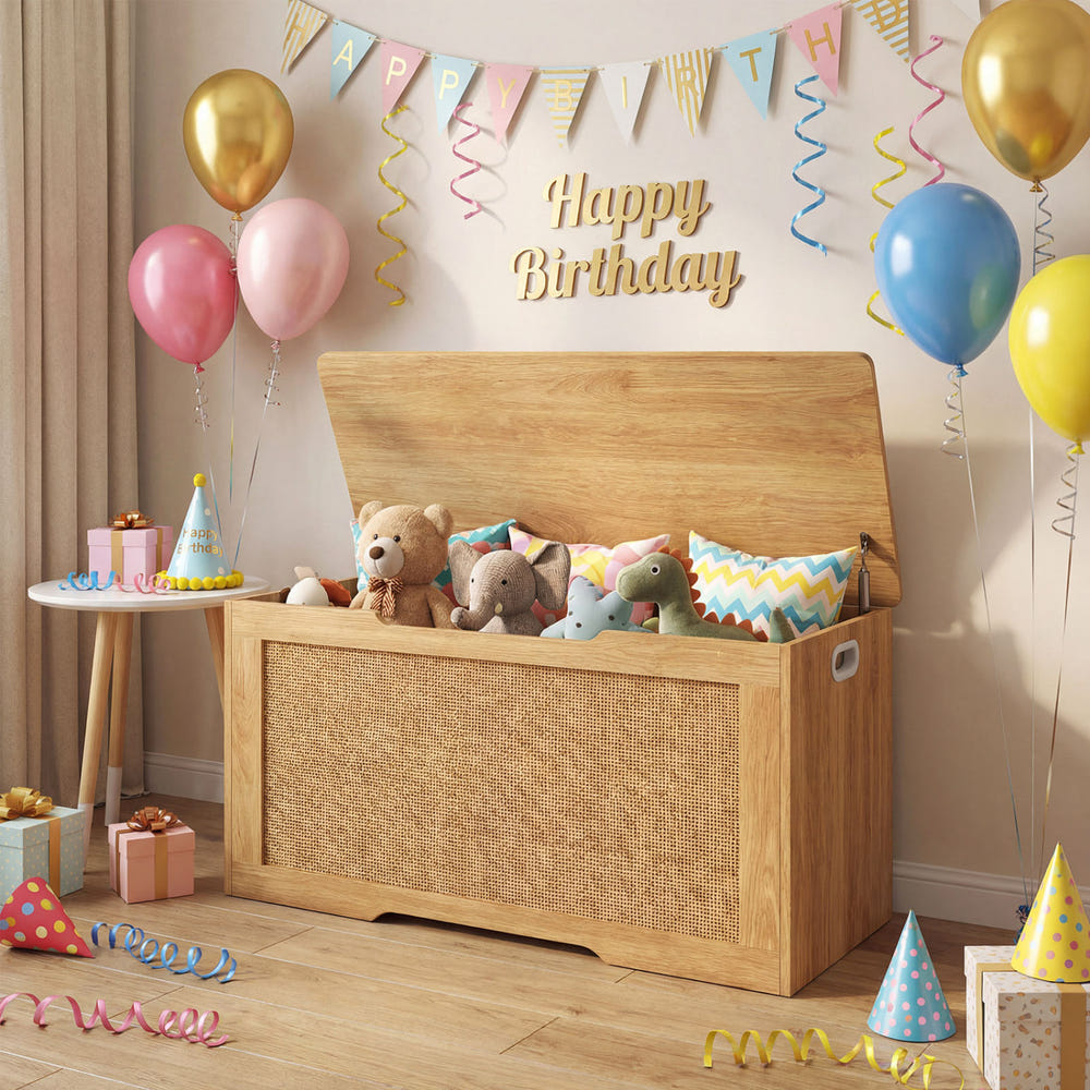 Kids Storage Bench 40 Inch Toy Box with Flip Top and Handles