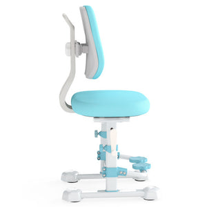 Kids Study Chair with Adjustable Double Backrest and Footrest-Blue