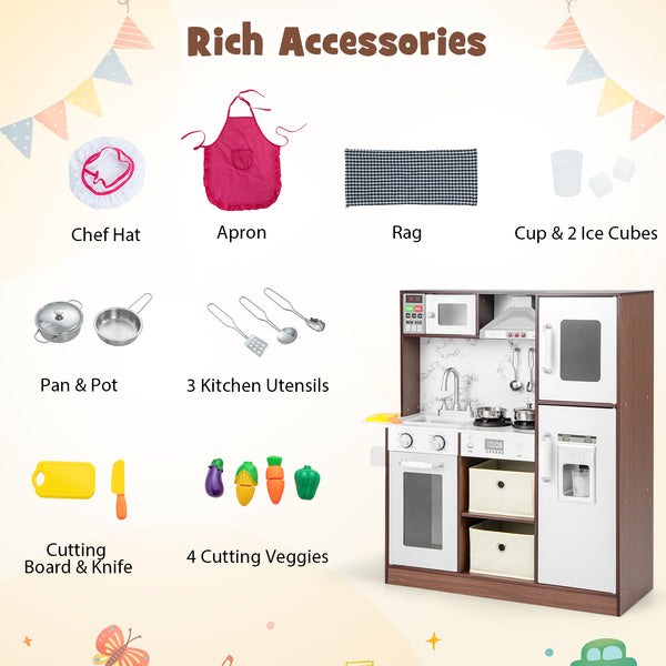 Kids Modern Toy Kitchen Playset with Attractive Lights and Sounds