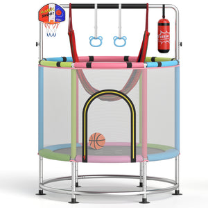 55" Kids Trampoline Gift for for 3-6 Years Old Boys and Girls