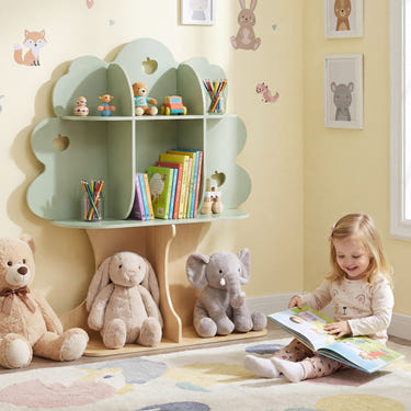 Kids Tree Bookshelf 45" Tall Freestanding Bookcase with Open Shelves
