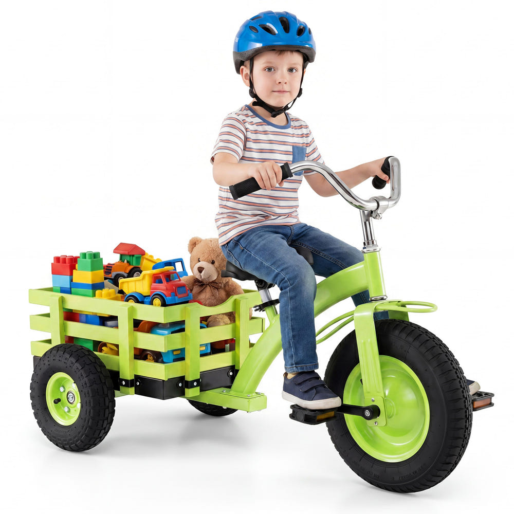 Kids Tricycle with 15 Inch Inflatable Rubber Tires