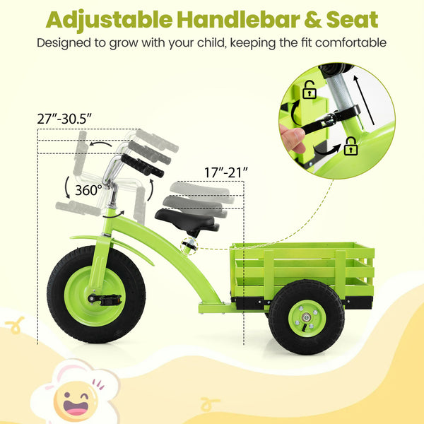 Kids Tricycle with 15 Inch Inflatable Rubber Tires