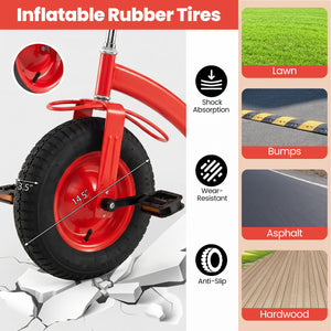 Kids Tricycle with 15 Inch Inflatable Rubber Tires