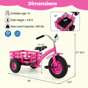 Kids Tricycle with 15 Inch Inflatable Rubber Tires