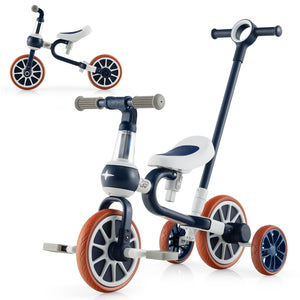 4-in-1 Kids Trike Bike with Adjustable Parent Push Handle and Seat Height