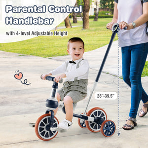 4-in-1 Kids Trike Bike with Adjustable Parent Push Handle and Seat Height