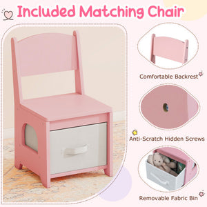 Kids vanity set in pink with adjustable lighting, mirror cabinet, and pretend play features for imaginative fun.