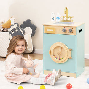 Kids Washer Playset Toy Washing Machine with Laundry Detergent for Babies