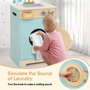 Kids Washer Playset Toy Washing Machine with Laundry Detergent for Babies