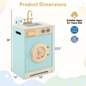 Kids Washer Playset Toy Washing Machine with Laundry Detergent for Babies