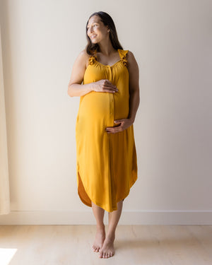 Ruffle Strap Labor & Delivery Gown | Honey - MOOGCO Baby