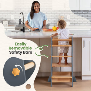 Montessori Toddler Tower Adjustable Kitchen Stool Helper