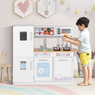 Toddler Pretend Play Kitchen Toy with Stove for 3+ Boys and Girls