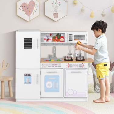 Toddler Pretend Play Kitchen Toy with Stove for 3+ Boys and Girls