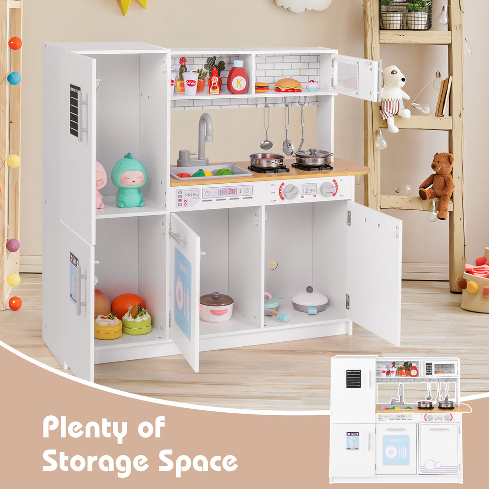 Toddler Pretend Play Kitchen Toy with Stove for 3+ Boys and Girls