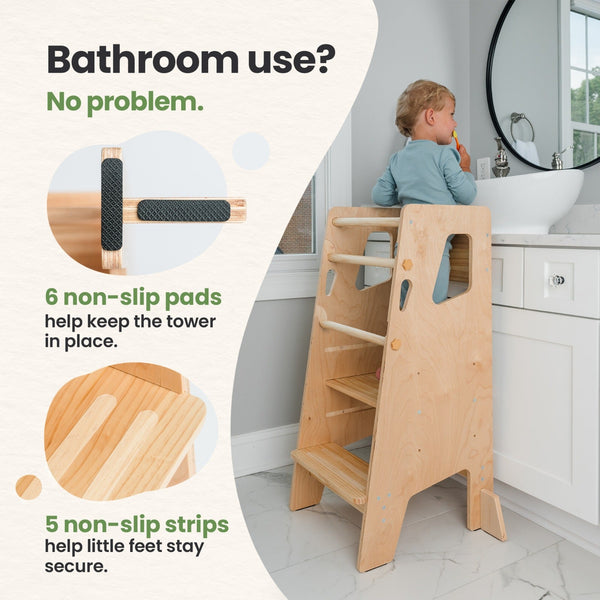 Montessori Toddler Tower Adjustable Kitchen Stool Helper