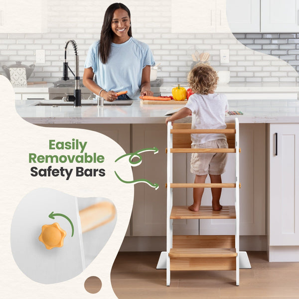 Montessori Toddler Tower Adjustable Kitchen Stool Helper