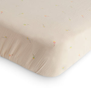 Mushie Extra Soft Muslin Crib Sheet 100% Cotton Pre-washed