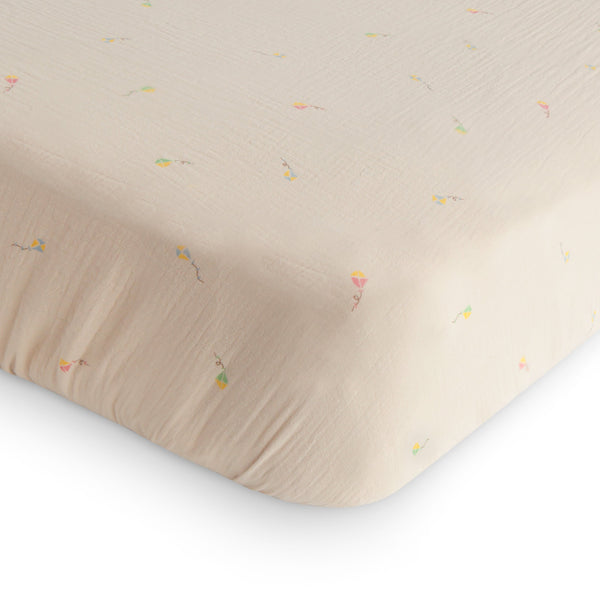 Mushie Extra Soft Muslin Crib Sheet 100% Cotton Pre-washed