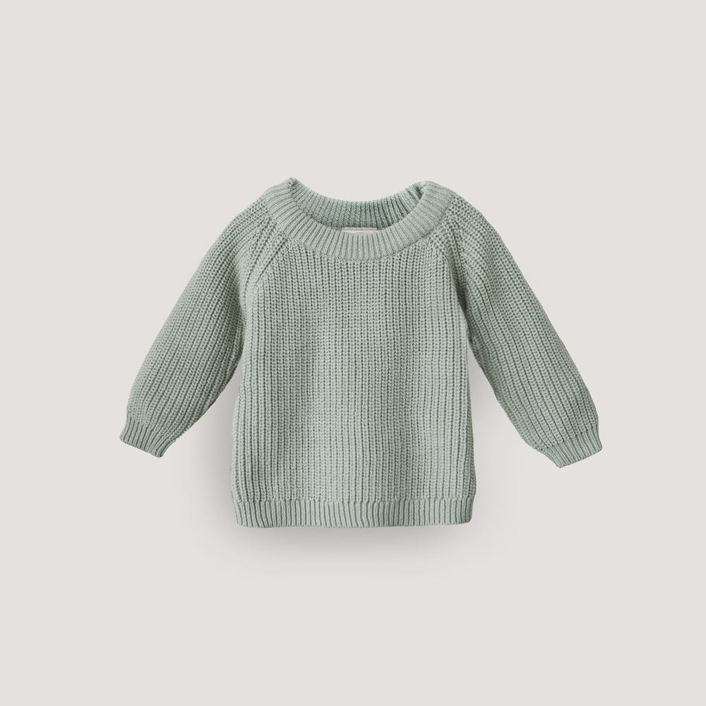 Cozy chunky knit sweater for babies, perfect for warmth and style in chilly weather.