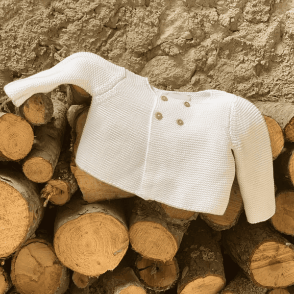 Baby Beige Cotton Knit Cardigan