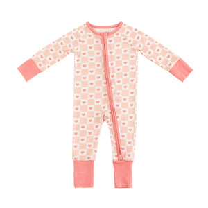 Checkerboard Hearts (Convertible Zip Footies)