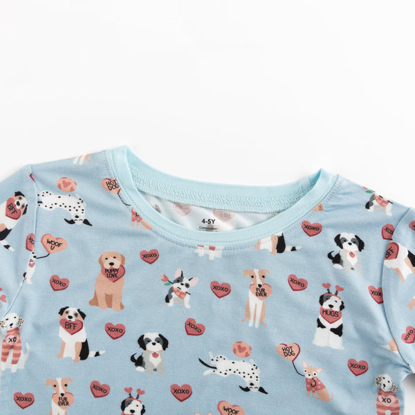Pups & Kisses (Long Sleeve PJ) - Blue