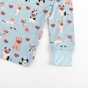 Pups & Kisses (Long Sleeve PJ) - Blue