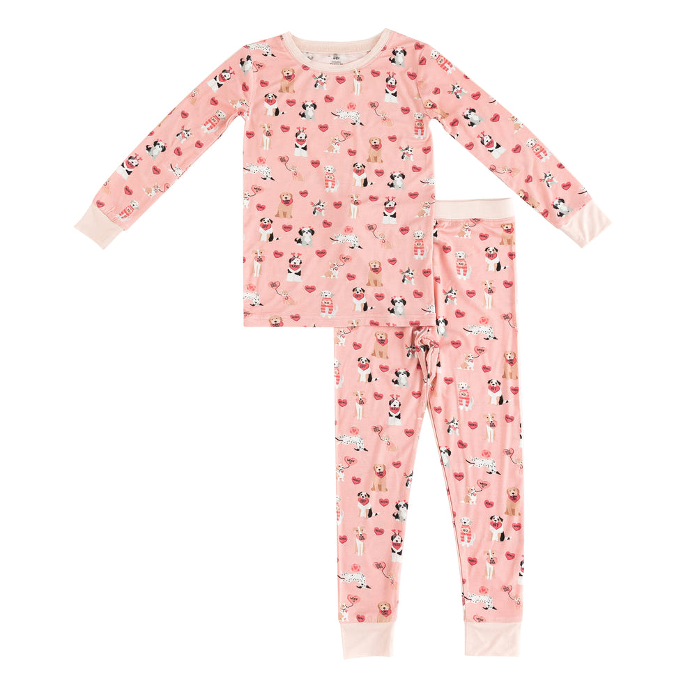 Pups & Kisses (Long Sleeve PJ) - Pink